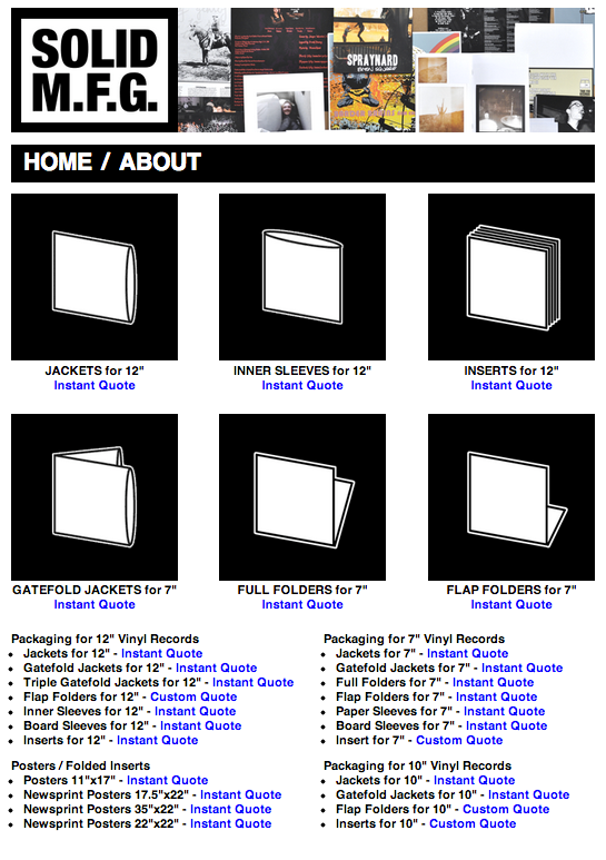 Screenshot from updated Solid MFG website.
